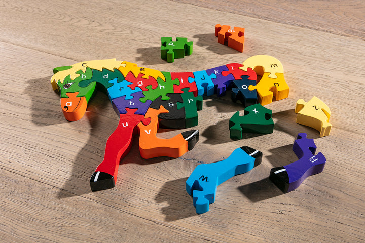 Alphabet horse wooden jigsaw