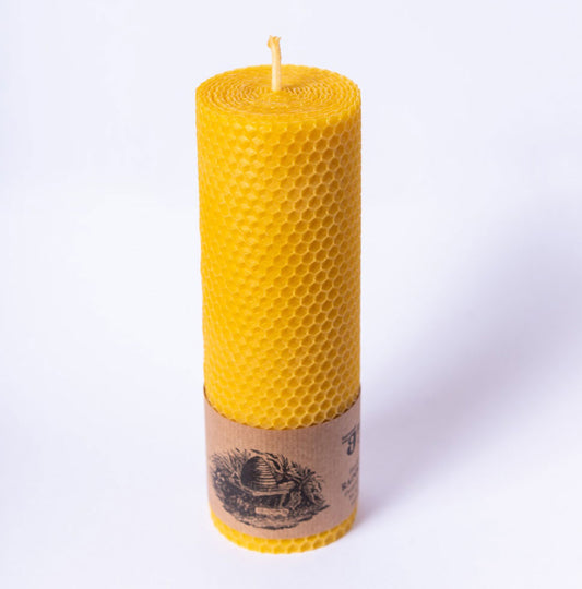 Beeswax cylinder candle - large