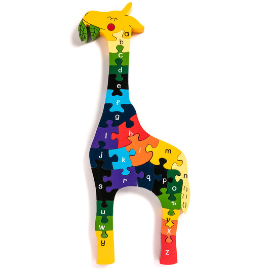 Alphabet giraffe wooden jigsaw