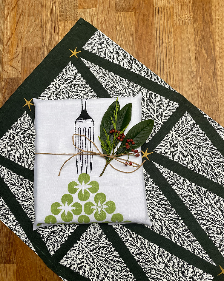 Christmas Tree Linen Tea Towel