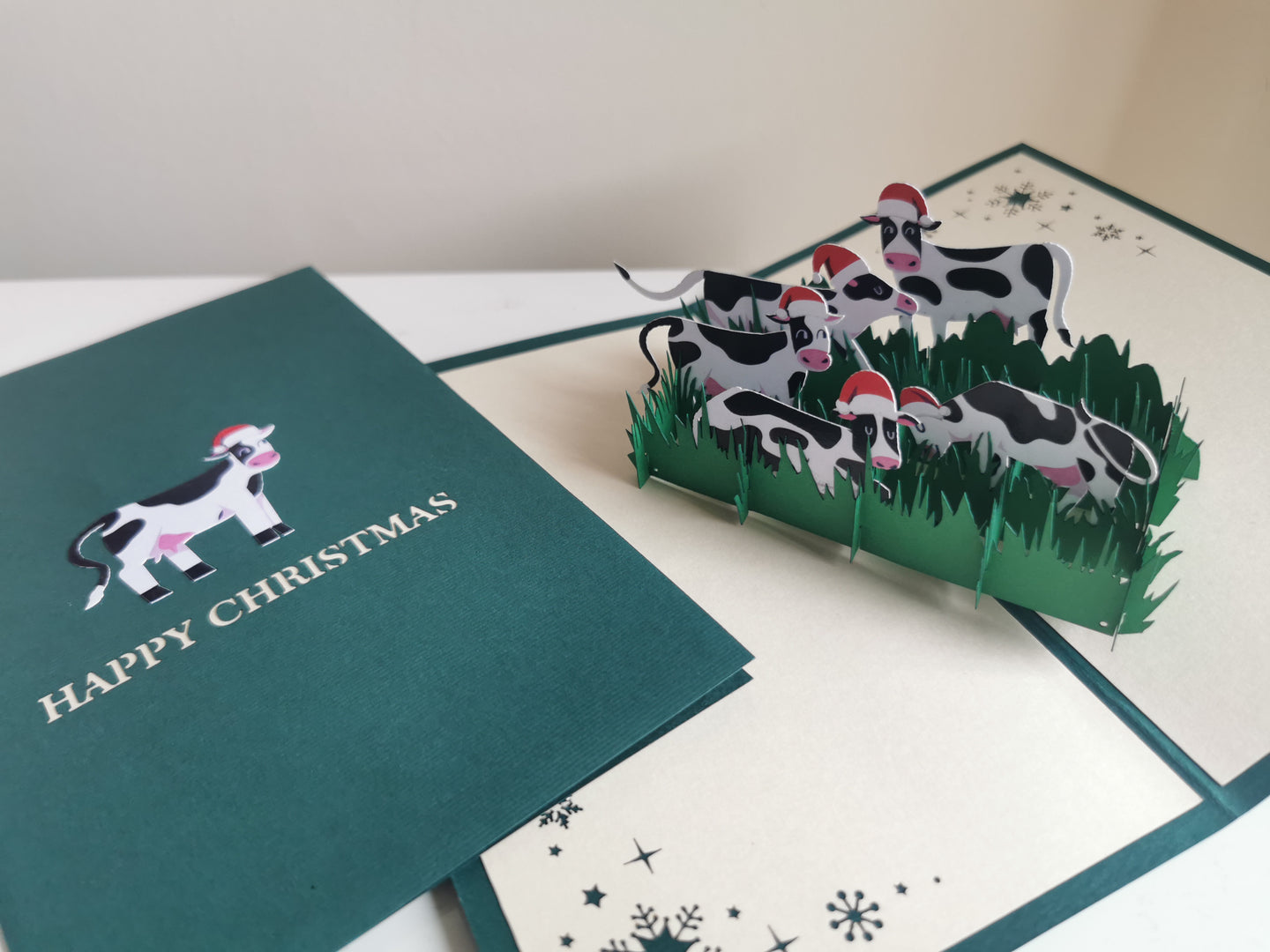 Christmas Cows Pop-up card