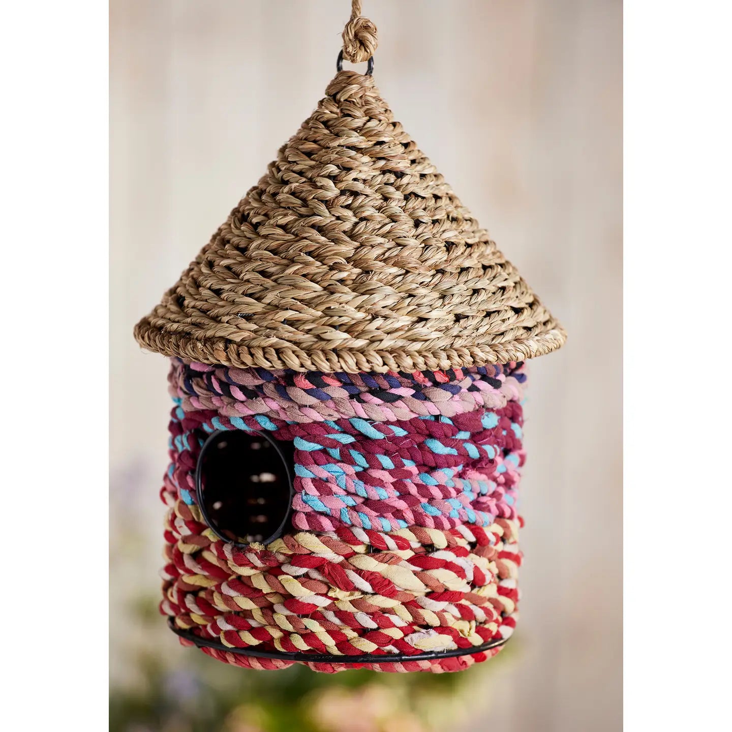 Grass and recycled Sari Bird House