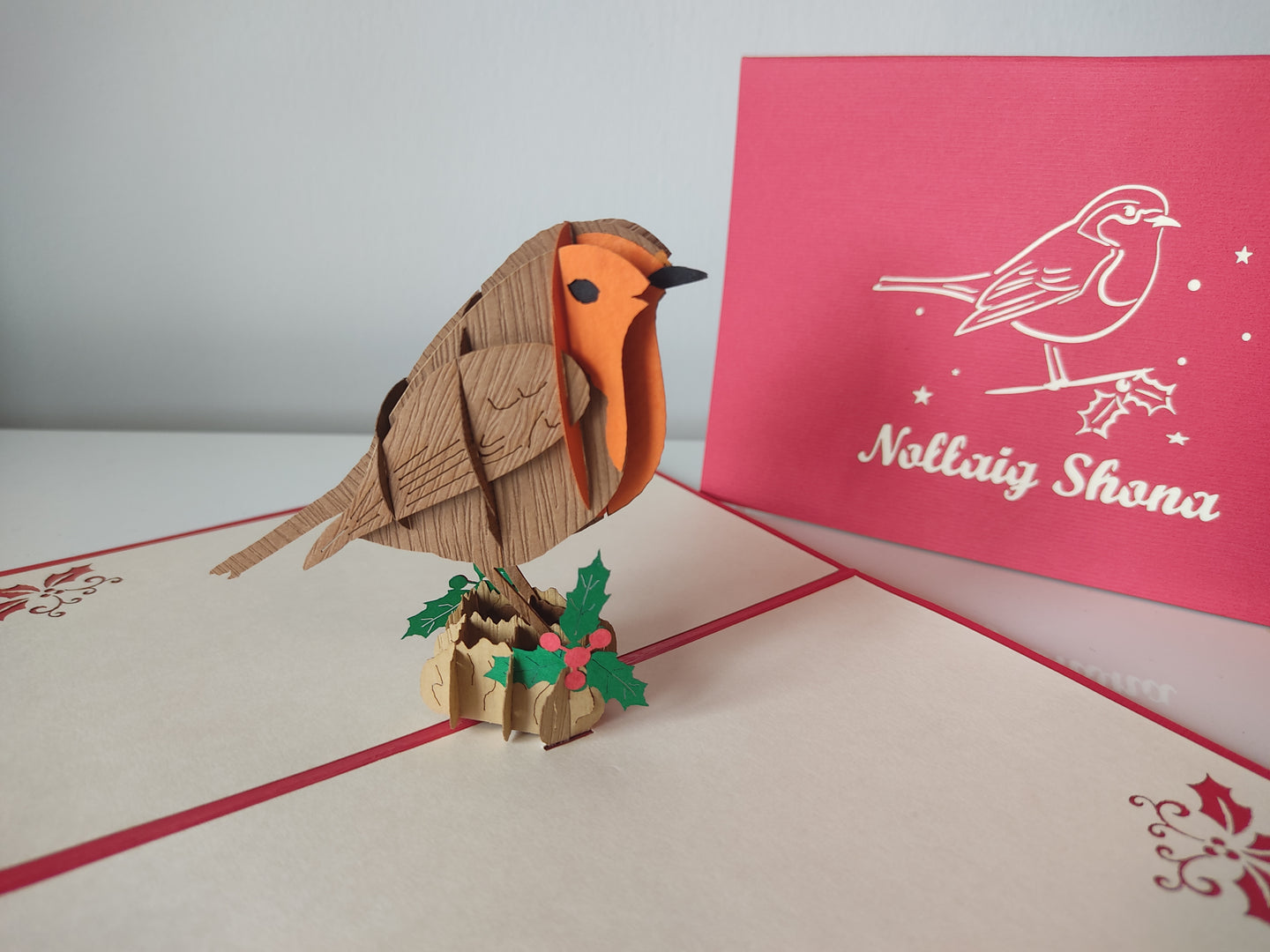 Nollaig Shona/Christmas Robin Pop-up card -