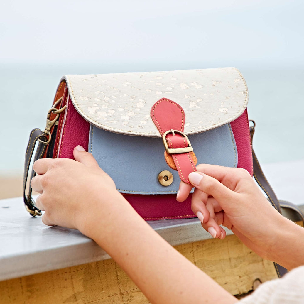 Recycled leather crossbody Bag