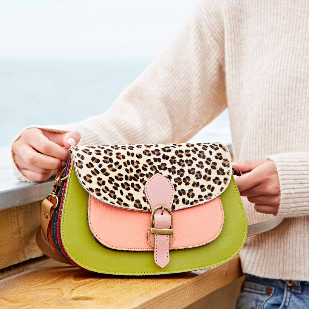 Recycled leather crossbody Bag