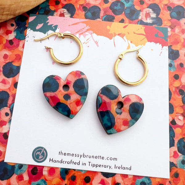 Heart hoop earrings