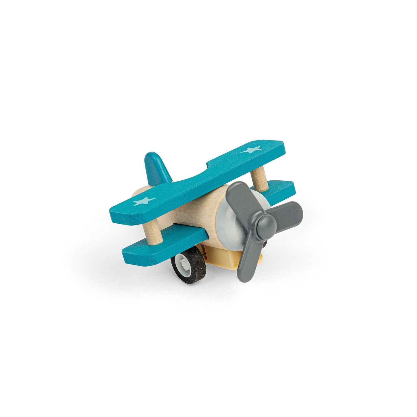 Pull back wooden bi-planes