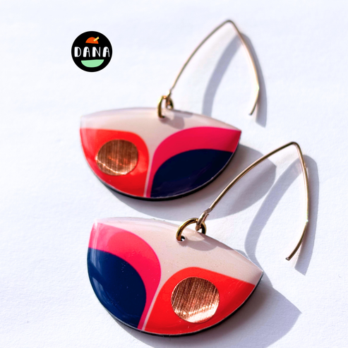 Retro vibe vinyl earrings