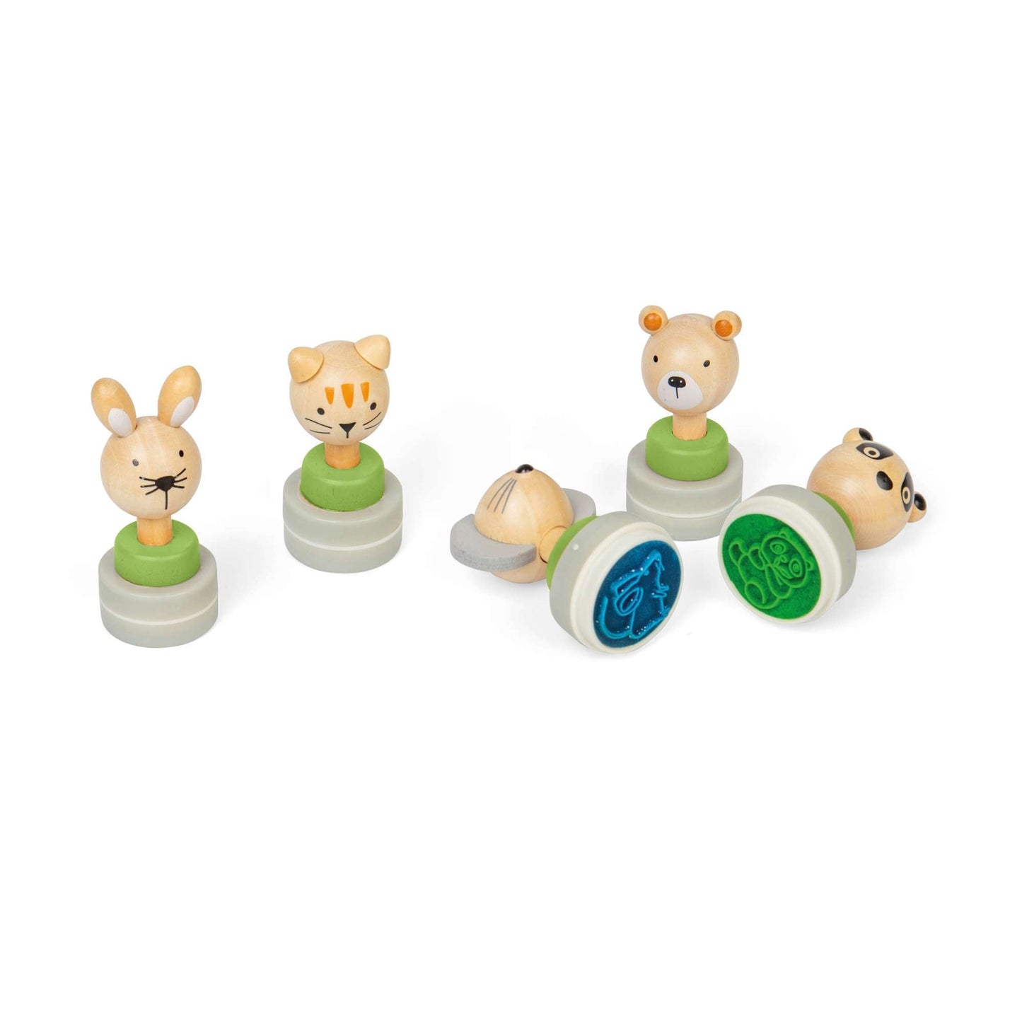 Wooden animal ink stampers