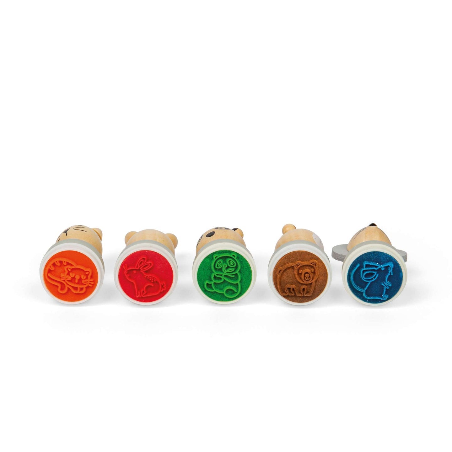 Wooden animal ink stampers