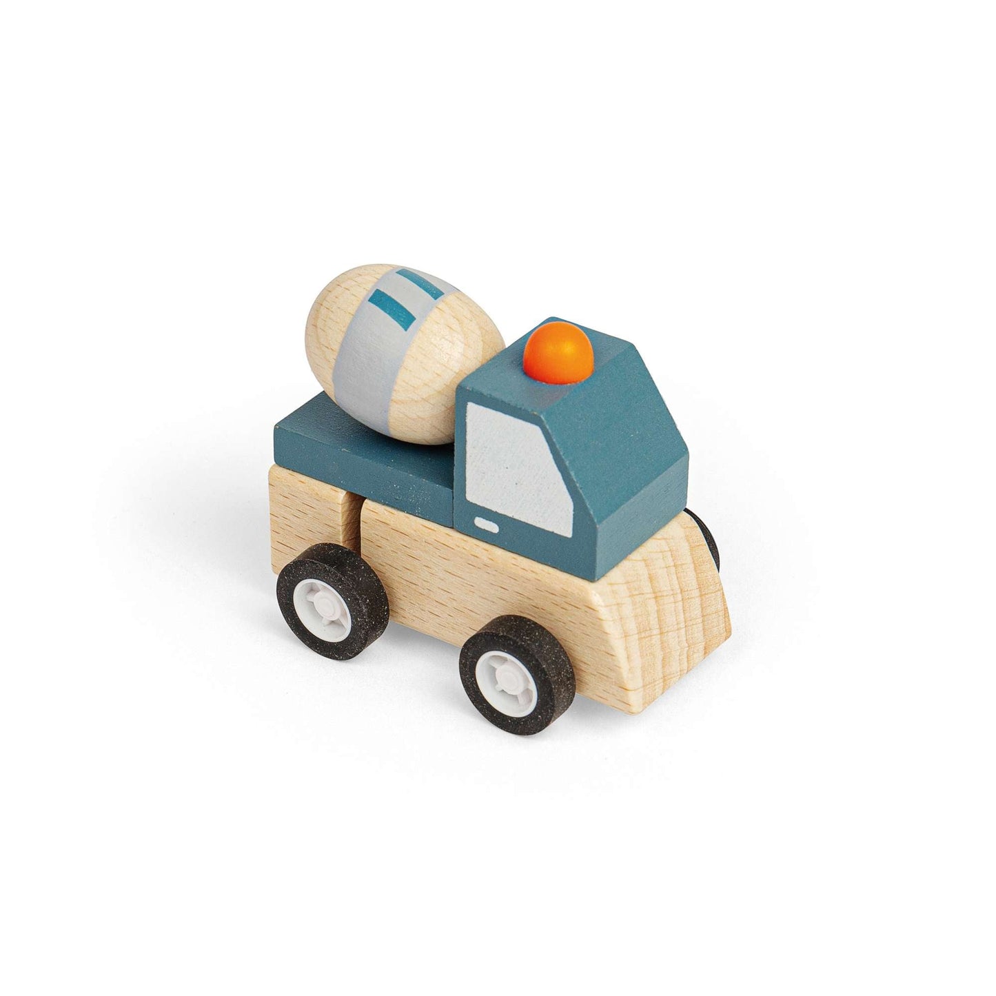Wind up wooden Trucks - digger, cement mixer road roller, crane