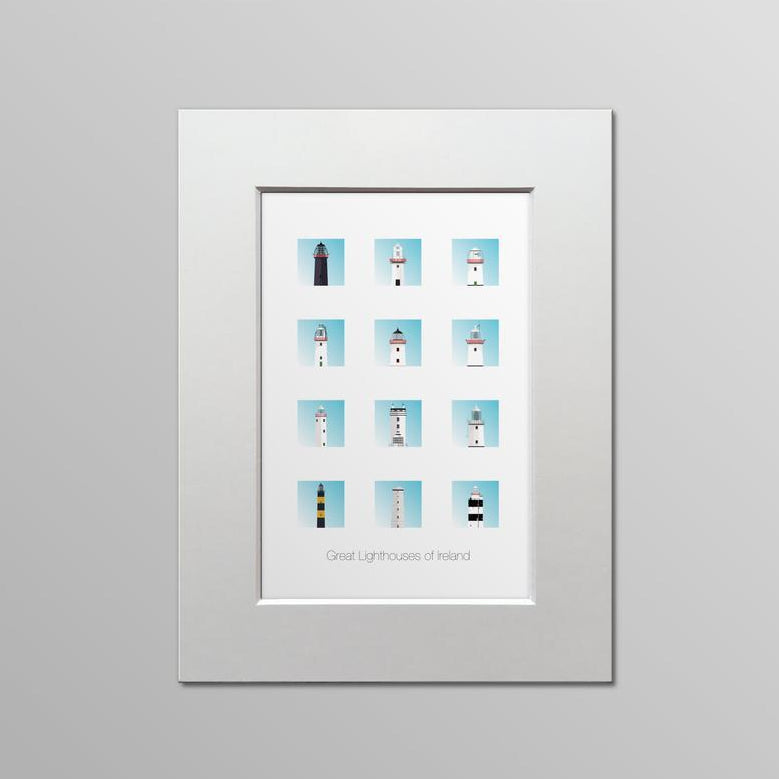 12 Lighthouses of Ireland Print