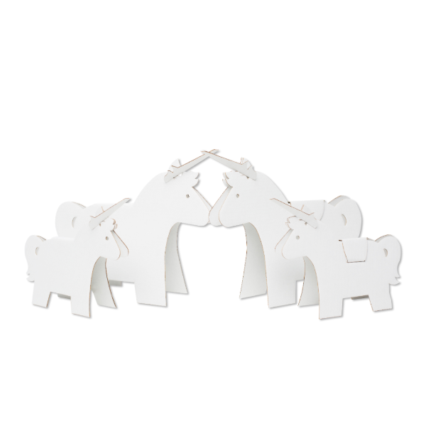 3D Colour-in Unicorn family