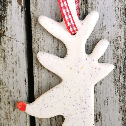 Maple Tree Pottery - Ceramic Rudolph Hanging Decoration