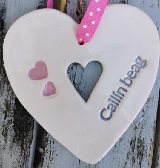 Maple Tree Pottery - Cailín Beag Heart (Little Girl) Hanging Decoration