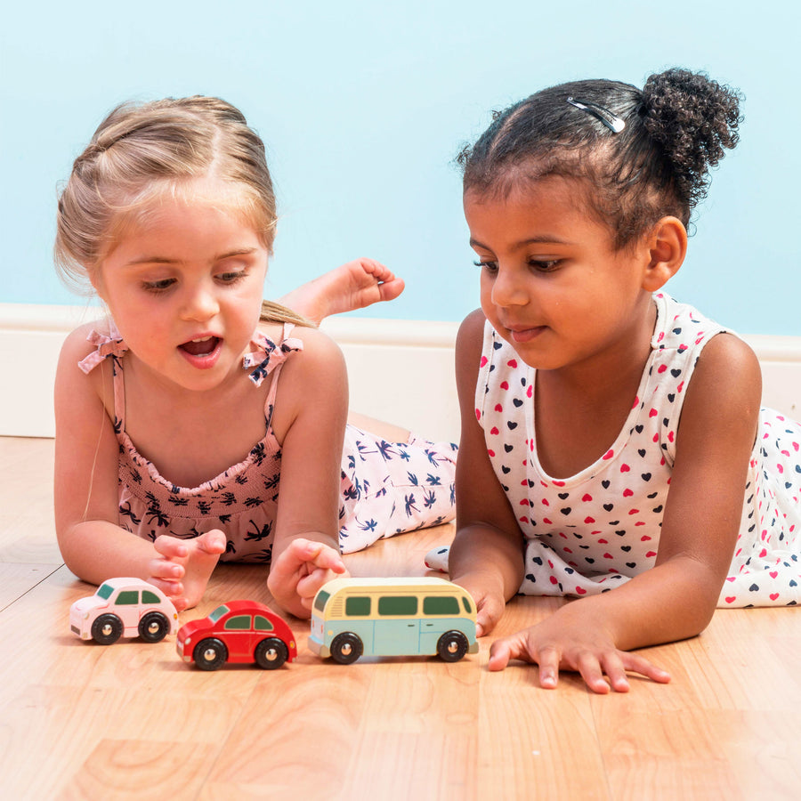 Retro wooden Motor Car set