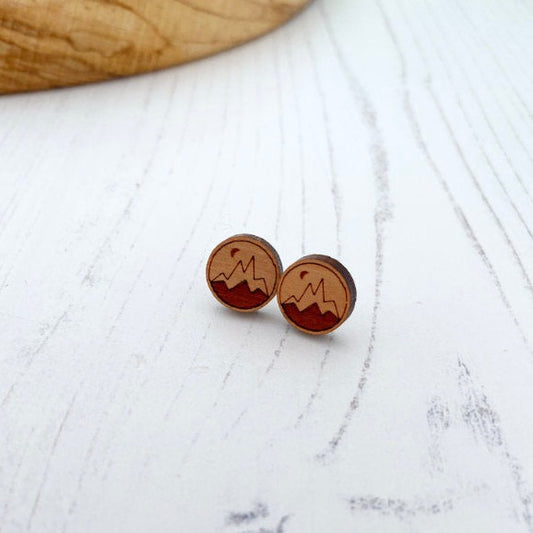 Eco-friendly Mountain stud earrings