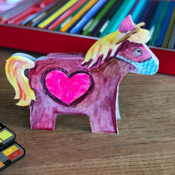 3D Colour-in Pony family