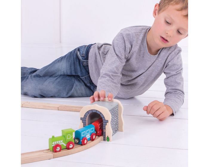 Grey stone railway tunnel