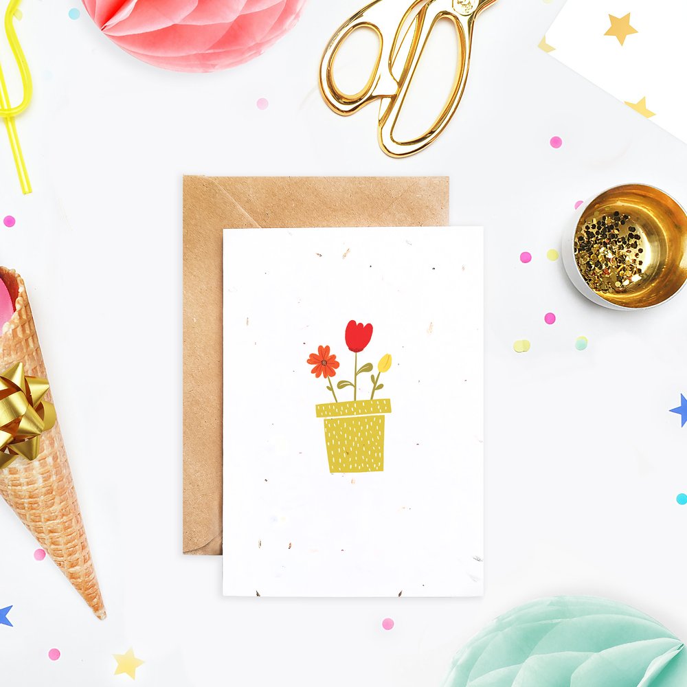 Flowerpot plantable card