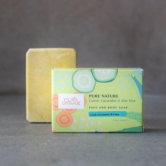 'Pure Nature' - carrot, cucumber & aloe vera face & body soap