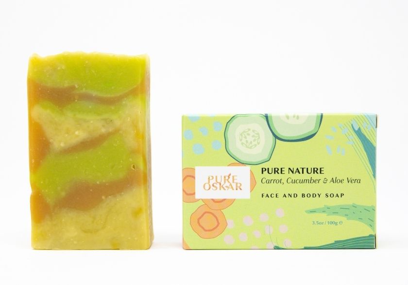'Pure Nature' - Carrot, Cucumber & Aloe vera - face & body soap
