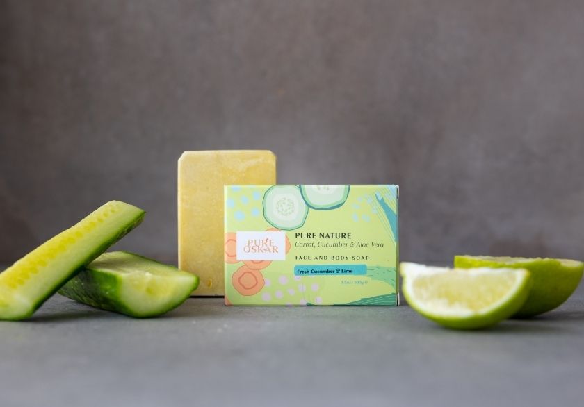 'Pure Nature' - Carrot, Cucumber & Aloe vera - face & body soap