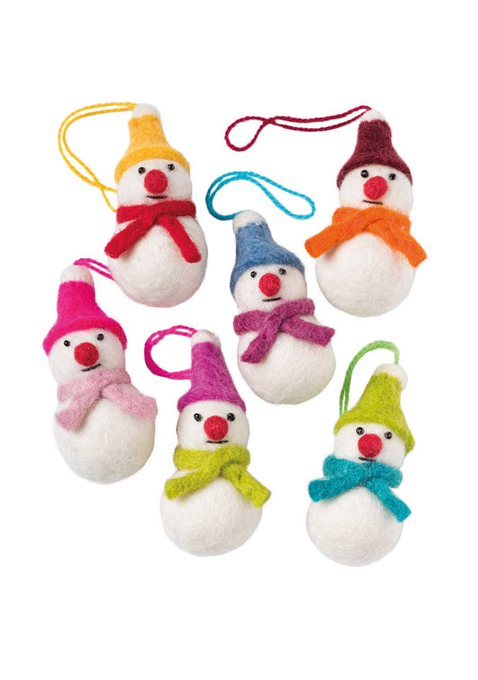 Felt Snowmen Decoration - Fair Trade
