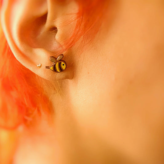 Bee Stud Earrings - Handmade by Naoi