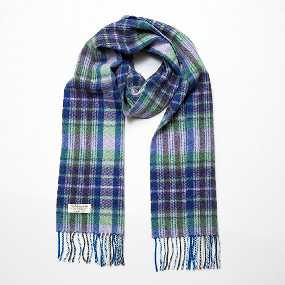 Lambswool Scarf from John Hanly - purple green check