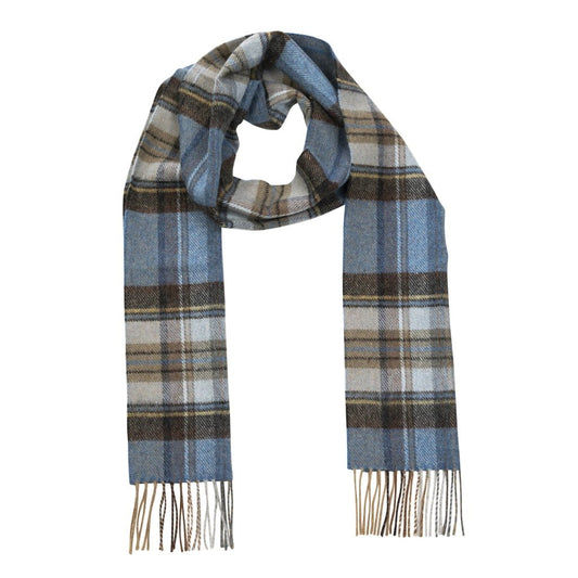 Lambswool Scarf from John Hanly - charcoal sage plaid
