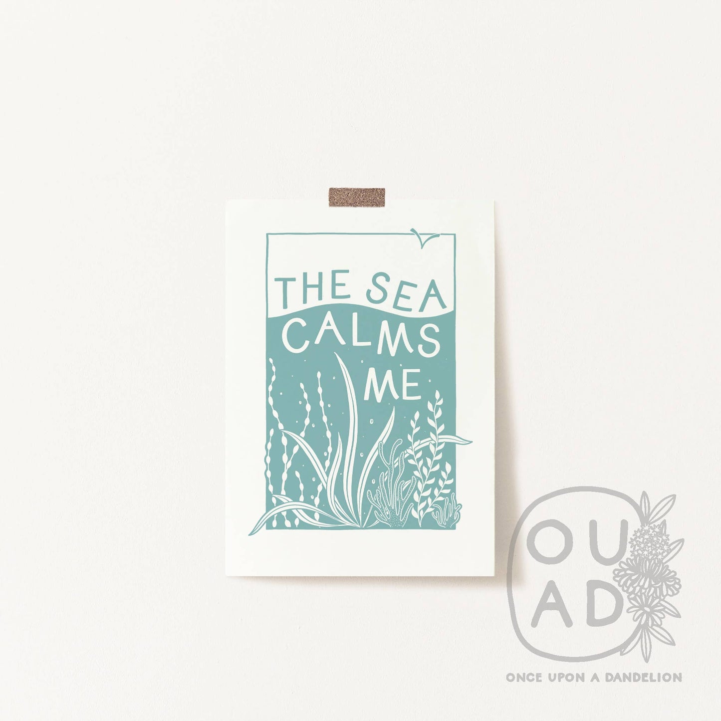 The Sea Calms Me | Screen print on recycled paper - A4