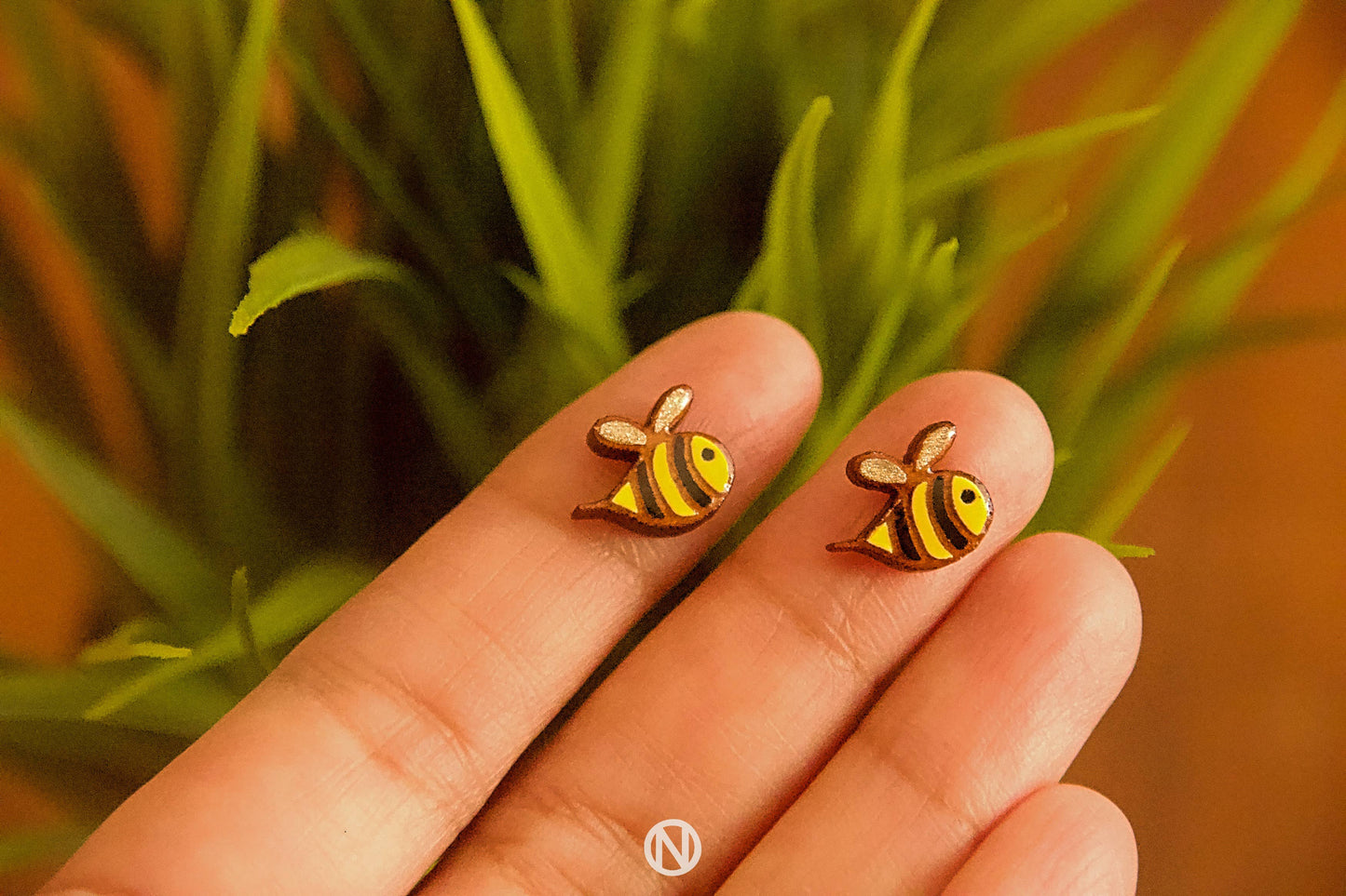 Bee Stud Earrings - Handmade by Naoi