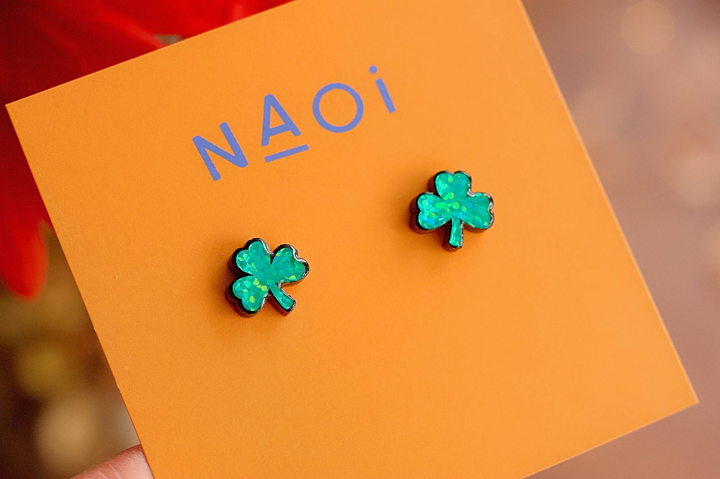 Shamrock Stud Earrings - Handmade by Naoi