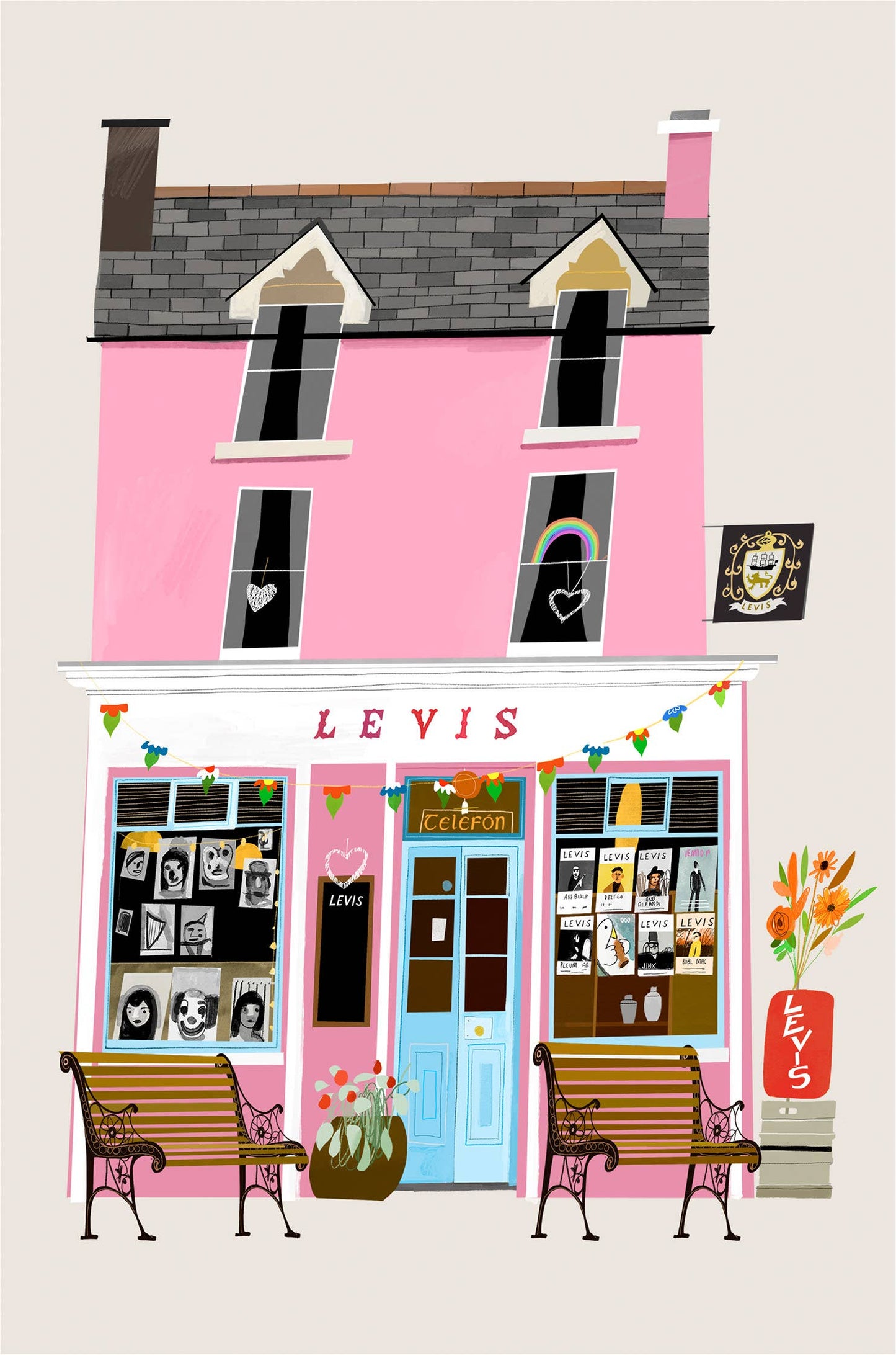 Levis, Ballydehob, Cork, Ireland, Art Print