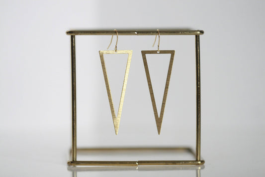 Brass Triangle Earrings