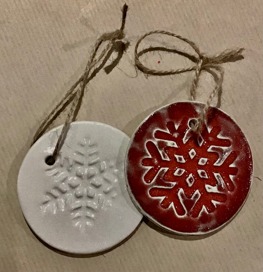 Maple Tree Pottery -  Scandinavian Christmas ornament - small round