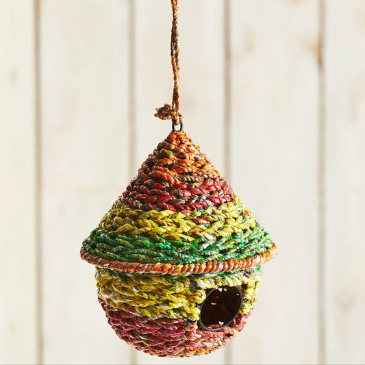 Recycled Round Woven Birdhouse - Fair Trade