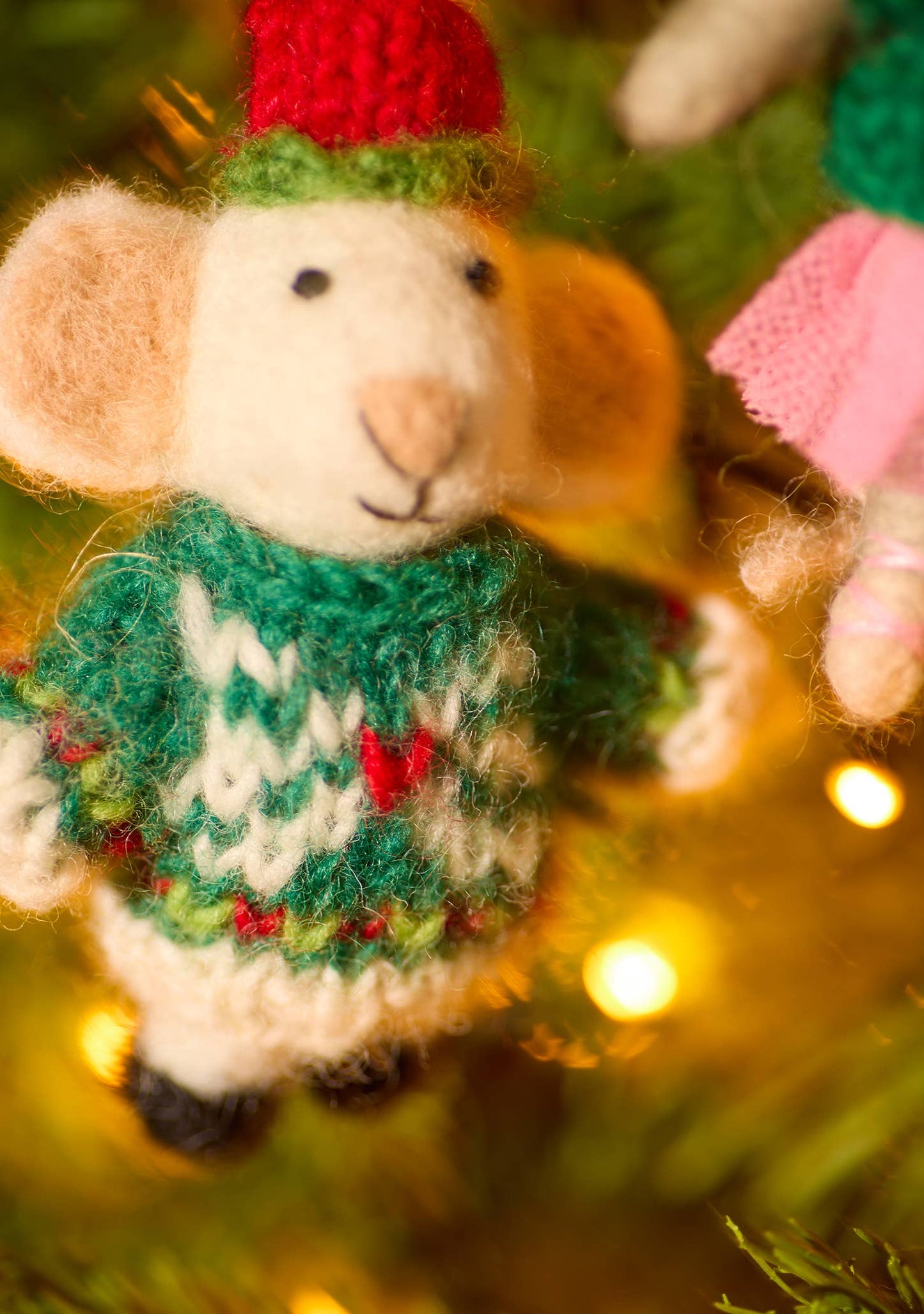 Felt Christmas Mice Wearing Jumpers