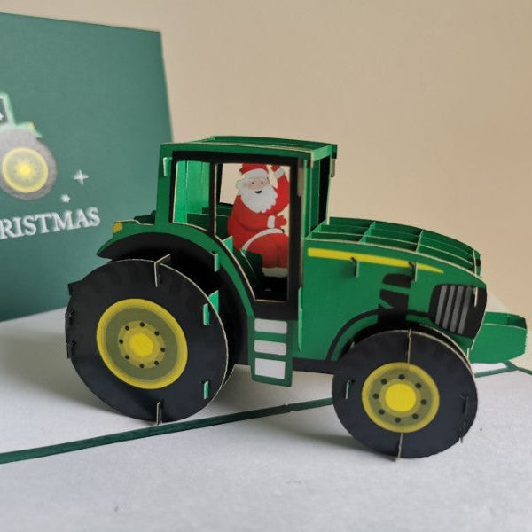 Christmas Tractor Pop-up card
