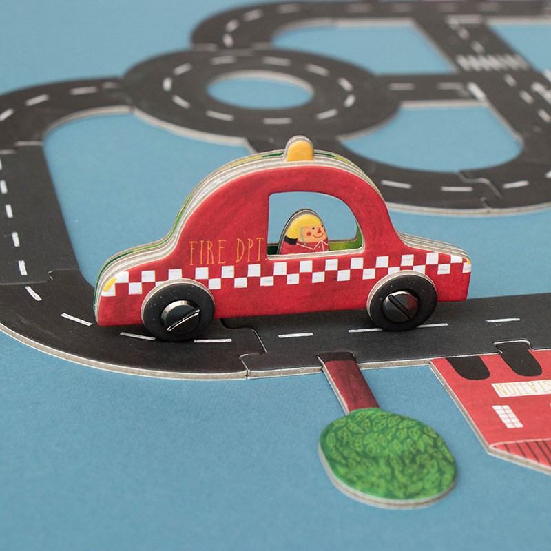 Roads play jigsaw Travel game