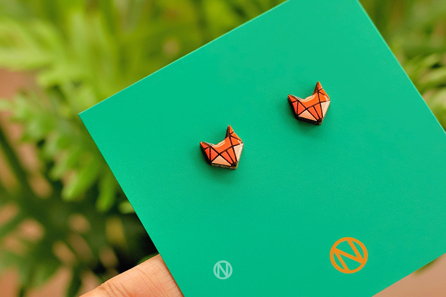 Fox Stud Earrings - handmade