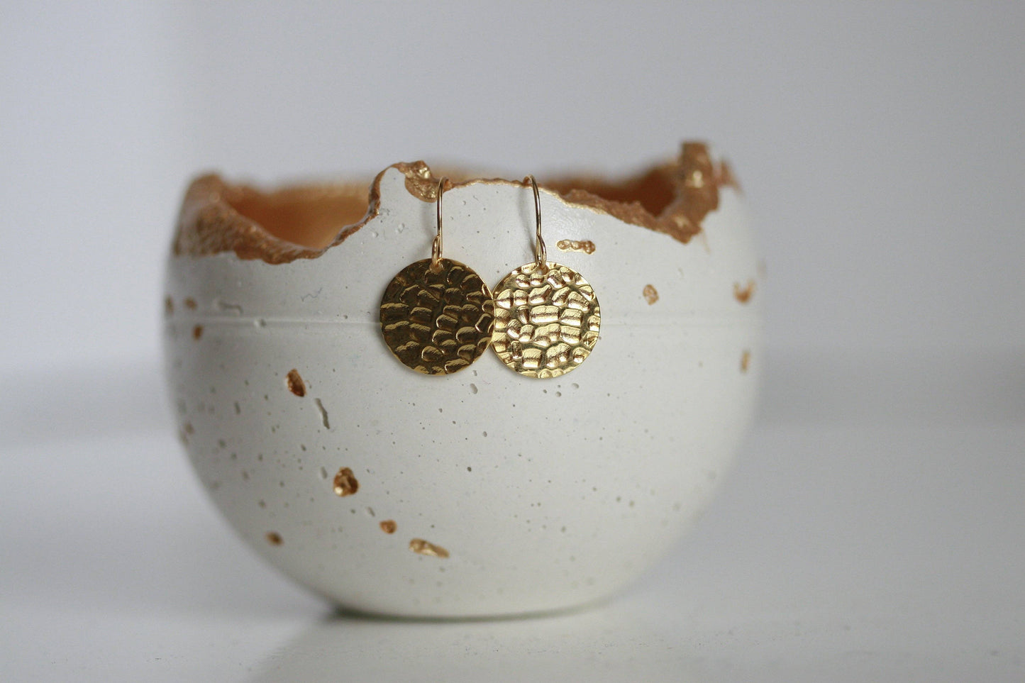 Textured Gold Disc Earrings