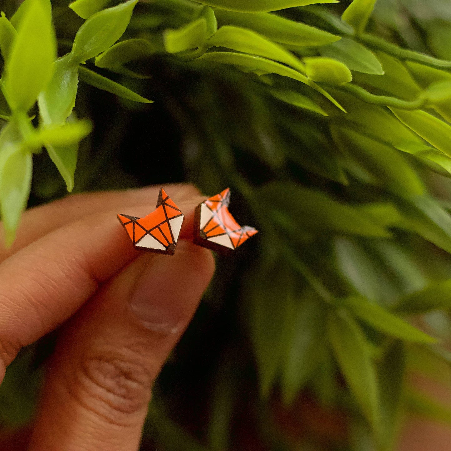 Fox Stud Earrings - handmade