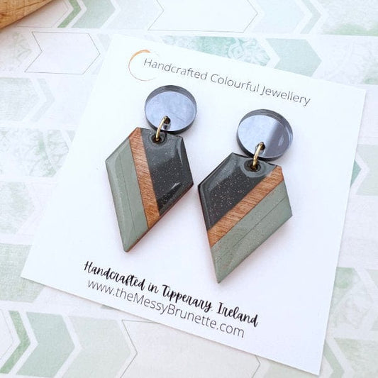 Dark colour block earrings