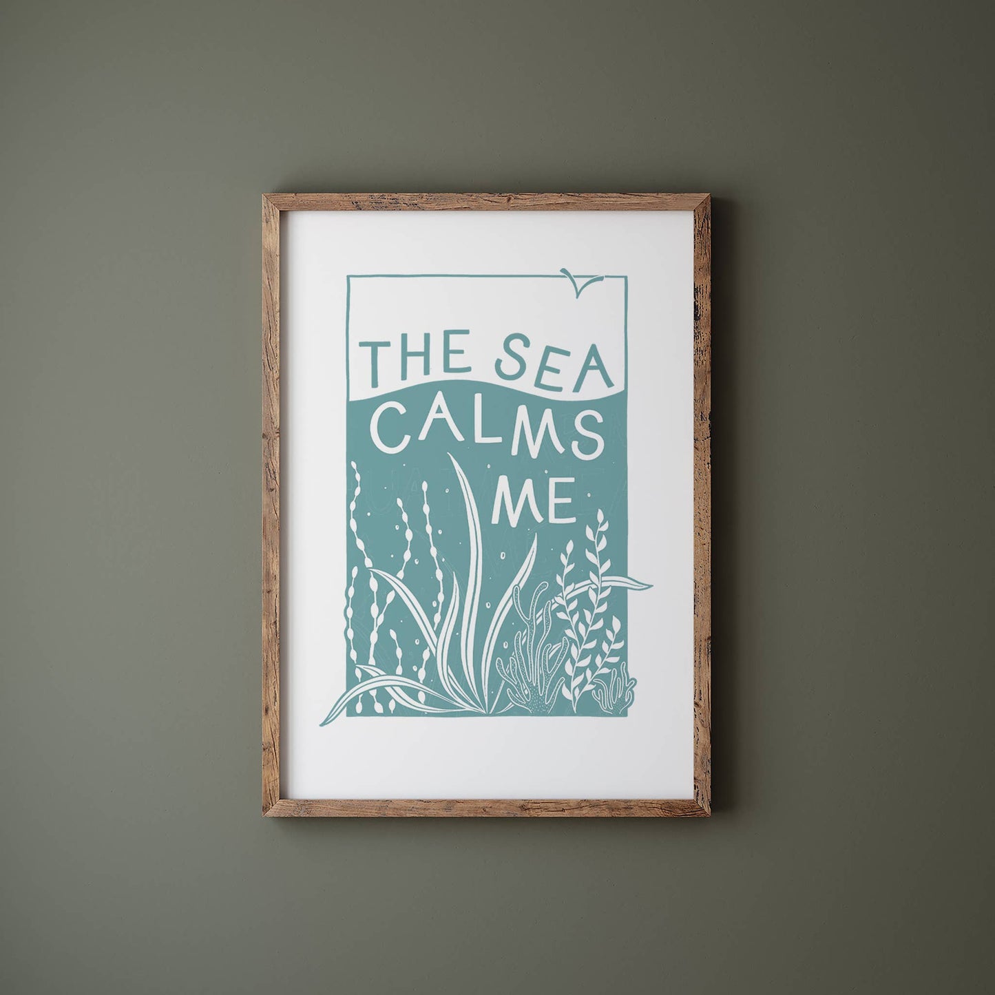 The Sea Calms Me | Screen print on recycled paper - A4