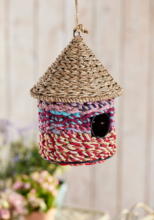 Grass & Recycled Sari Birdhouse