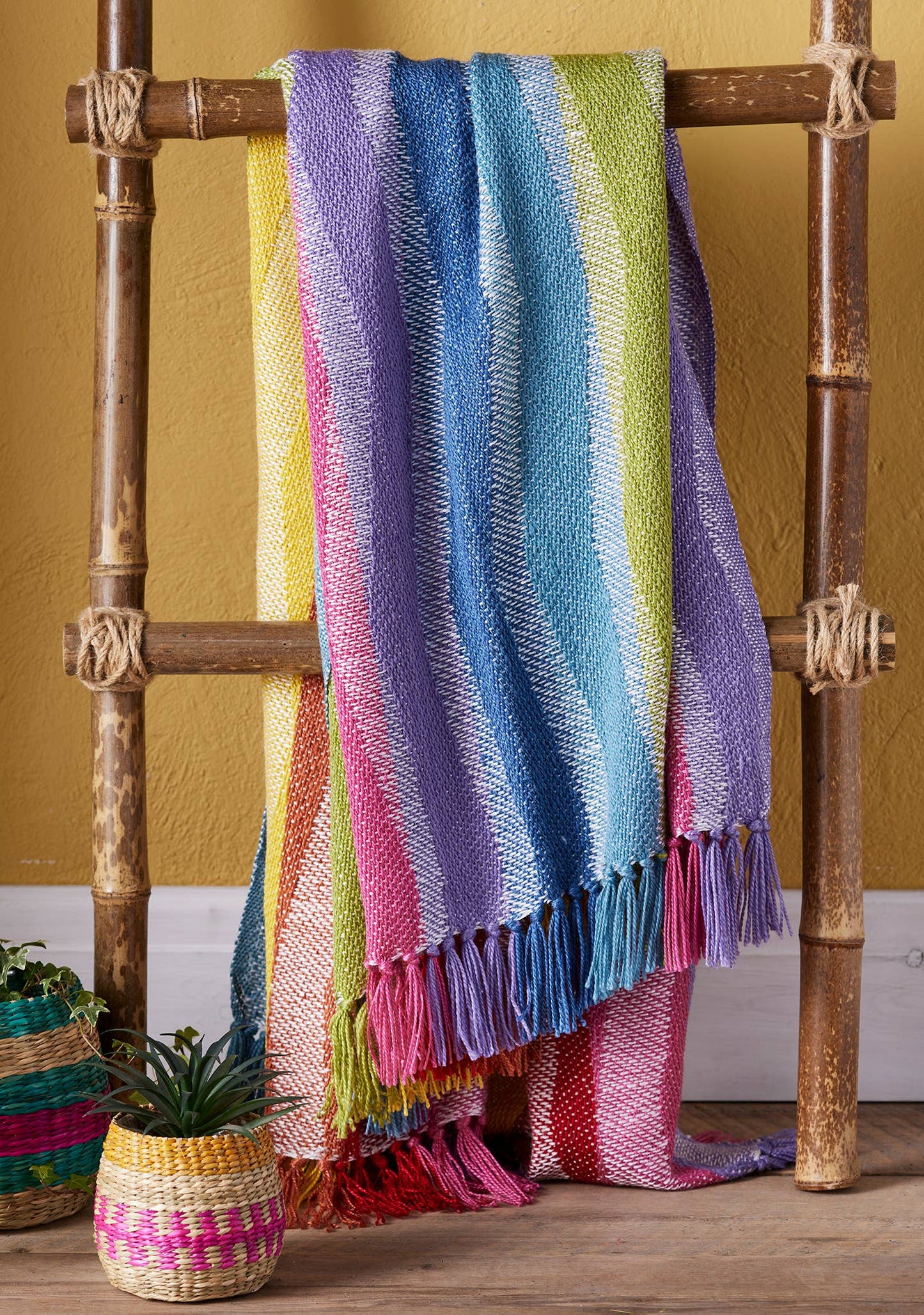 Recycled Bottles Rainbow Zigzag Throw