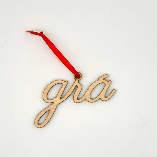 'Grá' wooden Christmas decoration