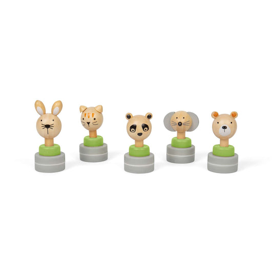 Wooden animal ink stampers